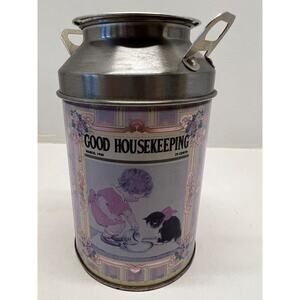 Vtg Good Housekeeping Milk Can Shaped Tin Olive Can 1991 Darlington Farm Rare
